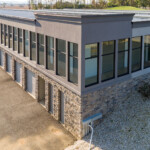 Drone photo of drive-up storage units in Carlisle, PA
